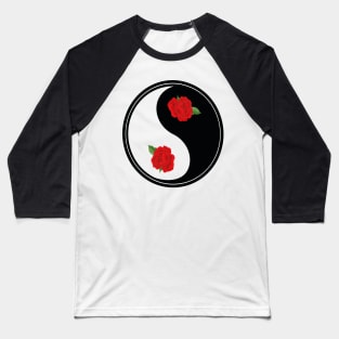 Ying Yang Roses Baseball T-Shirt